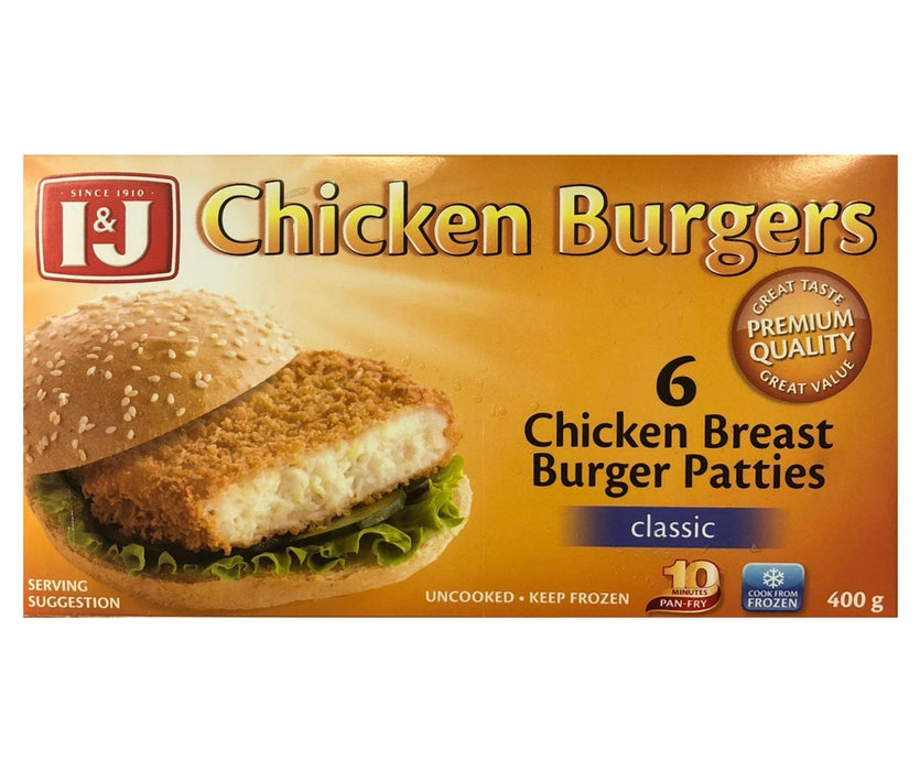 I & J Chicken Burgers 400G