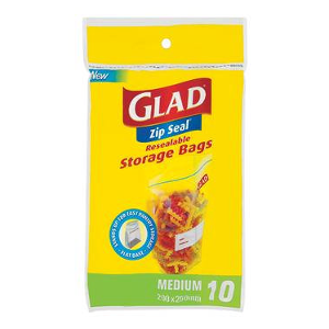 Glad Zip Seal Storage Bags Medium 10 Bags - BalmoralOnline - Household