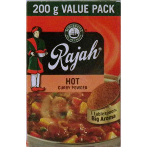 Rajah Hot Curry Powder 200g Box - BalmoralOnline - Groceries