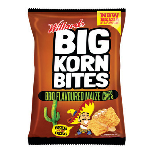 Willards Big Korn Bites  BBQ Flavour 50g - BalmoralOnline - Groceries